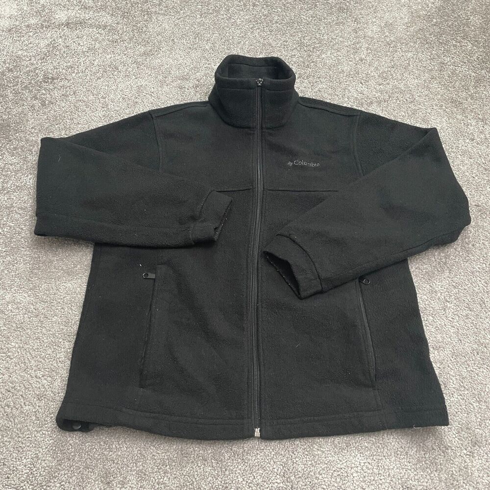 Columbia Steens Mountain Fleece Jacket Boys Youth 14/16 Black Full Zip Outdoor